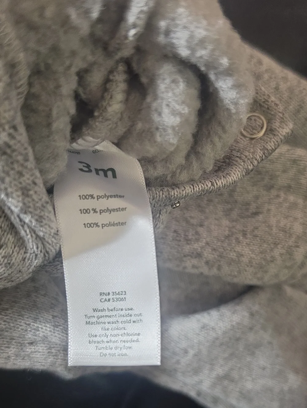 Carter’s Just One You Baby Boy Gray Knit Sherpa Lined Fleece Jumpsuit Romper 3M